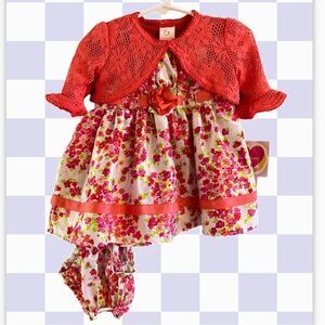 Baby Girl’s New with tags spring summer dress and sweater set size 9 months